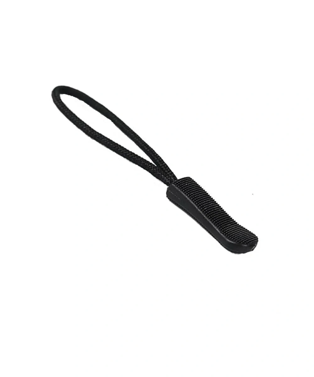 Fermuar elcik ipi siyah güçlü naylon ipli kaymaz kauçuk uçlu model