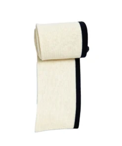 Ham pamuk triko manşet detay görünüm siyah dokuma çizgili 94x6 cm