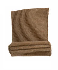 Kahverengi ribana kol manşeti 80 cm geniş bant fitilli dokuma
