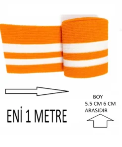 Ribana Kol Manşeti Çizgili Portakal Beyaz detay