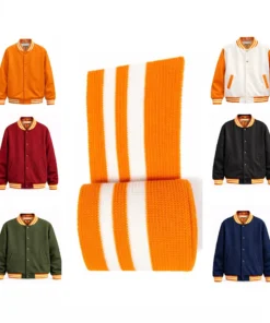 Ribana Kol Manşeti Çizgili Portakal Beyaz