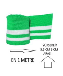 Triko Ribana Manşet Yeşil Beyaz Çizgili Detay